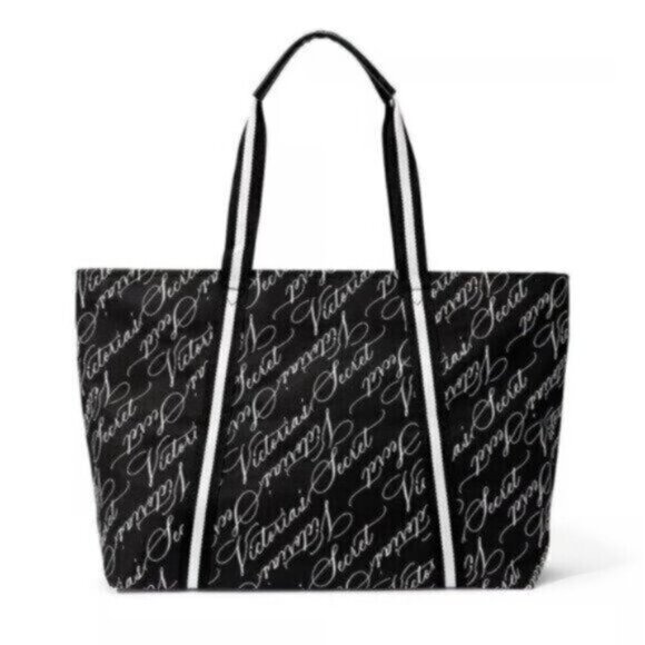 NWT Victoria's Secret Logo Weekender Tote - Black & White - Picture 3 of 4
